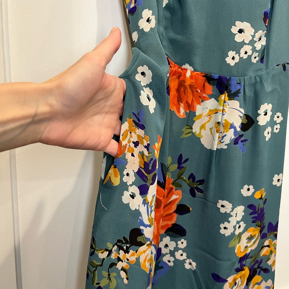 Moulinette Soeurs Teal Floral Dress - Picture 4 of 10